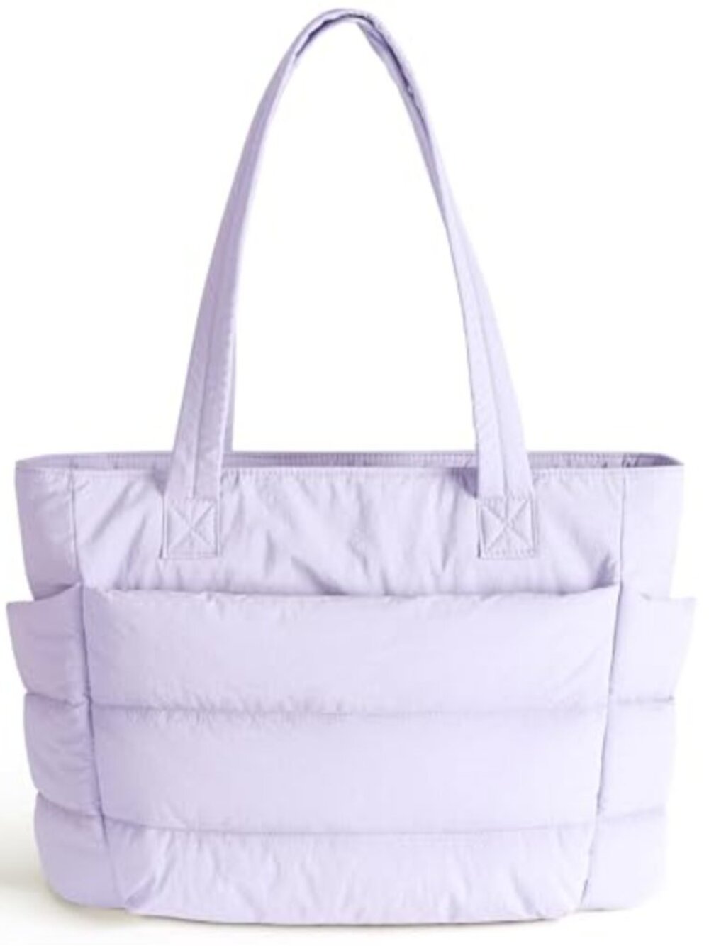 Quilted Puffer Tote Bag Nylon Shoulder Handbag Laptop Travel Gym